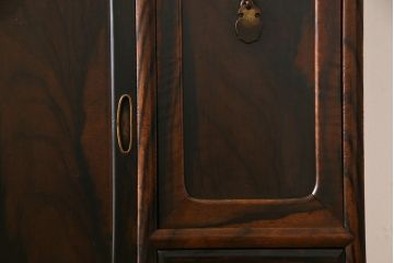 アンティーク家具　古民具　総黒柿材　こだわりの和の空間づくりにおすすめな茶箪笥(茶棚、戸棚、収納棚)