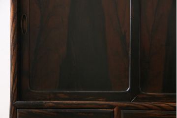アンティーク家具　古民具　総黒柿材　こだわりの和の空間づくりにおすすめな茶箪笥(茶棚、戸棚、収納棚)