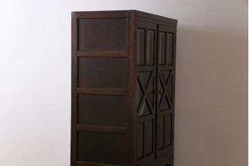 中古美品　松本民芸家具　シックな佇まいが魅力的なワードローブ(チェスト、衣装箪笥)(定価約47万円)