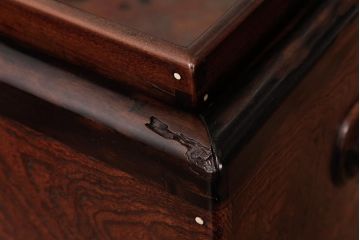 アンティーク雑貨　和製アンティーク　ケヤキ玉杢材　意匠を凝らした長火鉢(手あぶり)