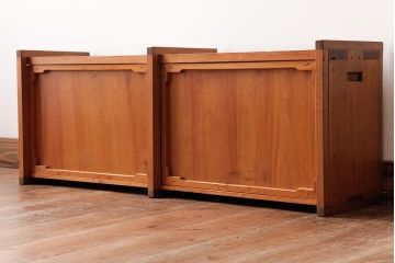 アンティーク雑貨　古民具　ヒノキ材　あたたかな木味のスライド式の扉付き木箱(収納箱)