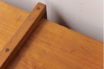 アンティーク雑貨　古民具　ヒノキ材　あたたかな木味のスライド式の扉付き木箱(収納箱)