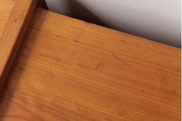 アンティーク雑貨　古民具　ヒノキ材　あたたかな木味のスライド式の扉付き木箱(収納箱)