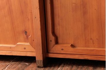 アンティーク雑貨　古民具　ヒノキ材　あたたかな木味のスライド式の扉付き木箱(収納箱)