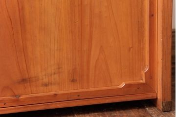 アンティーク雑貨　古民具　ヒノキ材　あたたかな木味のスライド式の扉付き木箱(収納箱)