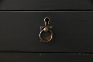 和製アンティーク　ペイント家具　幅狭　シックな雰囲気がお洒落なチェスト(重ね箪笥、収納棚、引き出し)