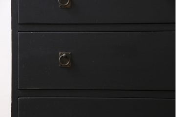 和製アンティーク　ペイント家具　幅狭　シックな雰囲気がお洒落なチェスト(重ね箪笥、収納棚、引き出し)