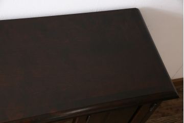 中古　北海道民芸家具　#138　落ち着いた色味のサイドボード(収納棚、戸棚)(1)