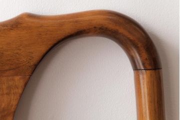 アンティーク家具　フランスアンティーク　パーチ材　シックな花柄の座面のダイニングチェア(ワークチェア、椅子)