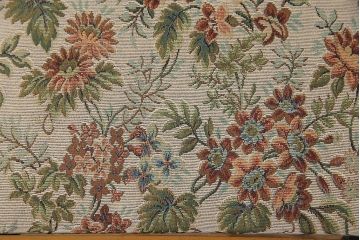 アンティーク家具　フランスアンティーク　バーチ材　シックな花柄の座面のダイニングチェア(ワークチェア、椅子)(1)