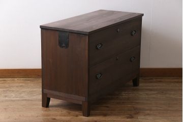 和製アンティーク　リメイク家具　優美な装飾金具が品のある箪笥ローボード(テレビボード、衣装箪笥)