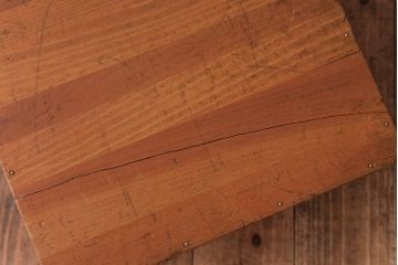 アンティーク雑貨　昭和レトロ　キューブ型の大きな積み木【立方体・大】(スツール、飾り台、花台、ディスプレイ雑貨)(1)