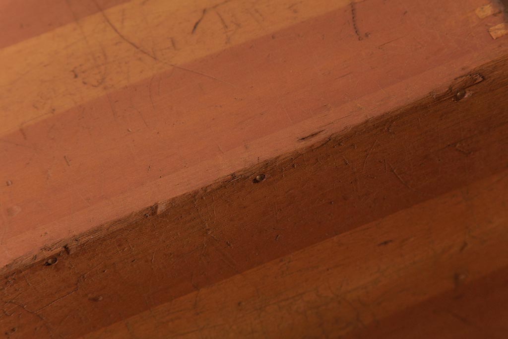 アンティーク雑貨　昭和レトロ　キューブ型の大きな積み木【立方体・大】(スツール、飾り台、花台、ディスプレイ雑貨)(3)