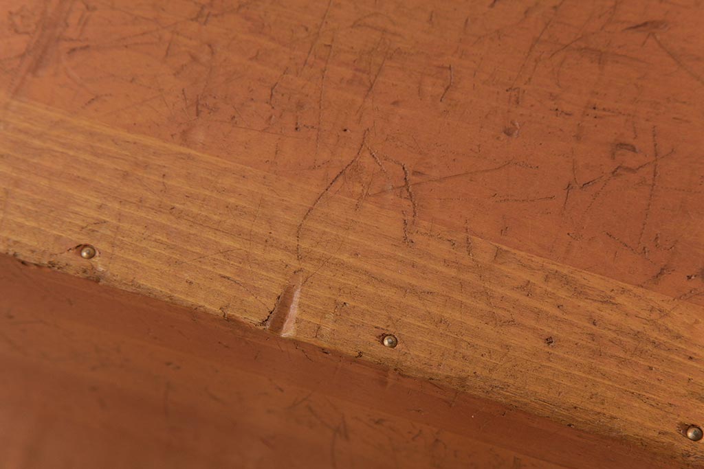 アンティーク雑貨　昭和レトロ　キューブ型の大きな積み木【立方体・大】(スツール、飾り台、花台、ディスプレイ雑貨)(3)