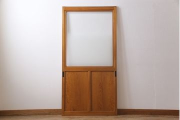 和製アンティーク　ぼかしガラスが味わい深いレトロな引き戸(ガラス戸、建具)