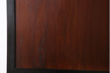 和製アンティーク　ヒノキ材　漆塗り　大振りで存在感のある帯戸(板戸、引き戸、建具)2枚セット(1)