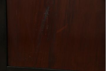 和製アンティーク　ヒノキ材　漆塗り　大振りで存在感のある帯戸(板戸、引き戸、建具)2枚セット(1)