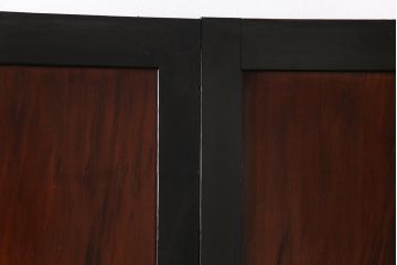 和製アンティーク　ヒノキ材　漆塗り　大振りで存在感のある帯戸(板戸、引き戸、建具)2枚セット(2)