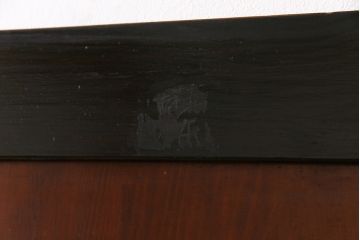 和製アンティーク　ヒノキ材　漆塗り　大振りで存在感のある帯戸(板戸、引き戸、建具)2枚セット(2)