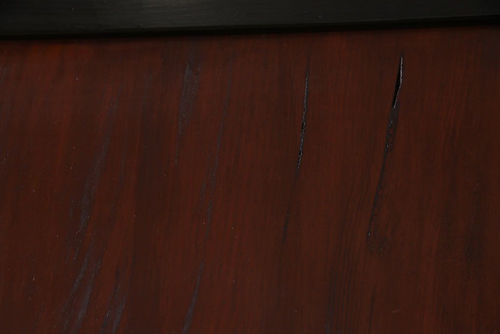 和製アンティーク　ヒノキ材　漆塗り　大振りで存在感のある帯戸(板戸、引き戸、建具)2枚セット(2)