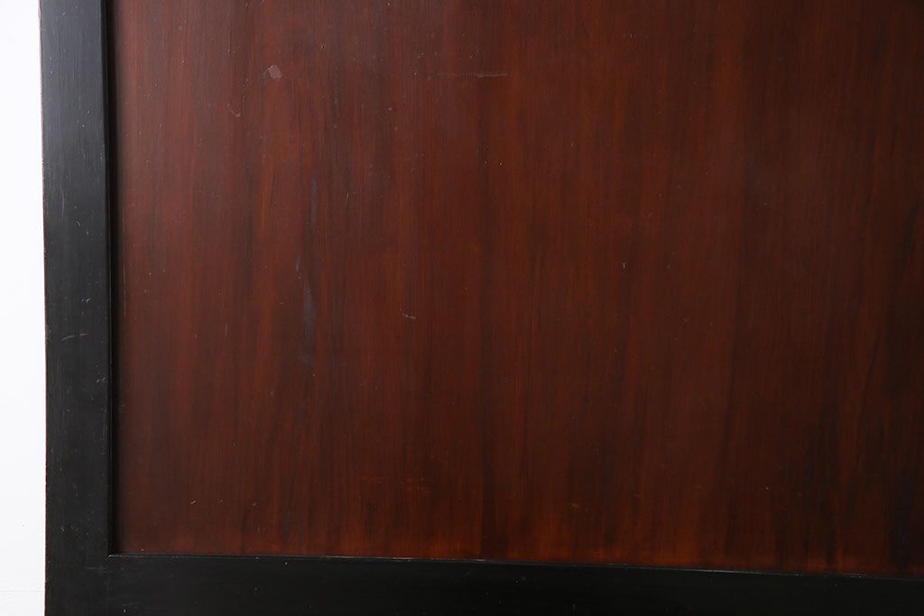 和製アンティーク　ヒノキ材　漆塗り　大振りで存在感のある帯戸(板戸、引き戸、建具)2枚セット(2)