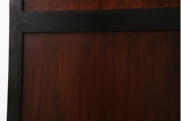 和製アンティーク　ヒノキ材　漆塗り　大振りで存在感のある帯戸(板戸、引き戸、建具)2枚セット(2)