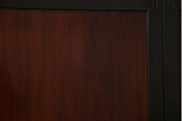 和製アンティーク　ヒノキ材　漆塗り　大振りで存在感のある帯戸(板戸、引き戸、建具)2枚セット(2)