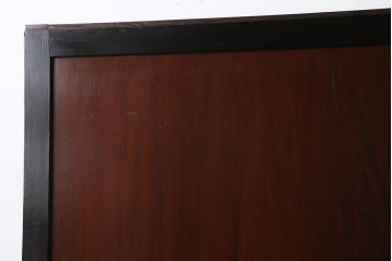 和製アンティーク　ヒノキ材　漆塗り　大振りで存在感のある帯戸(板戸、引き戸、建具)2枚セット(2)
