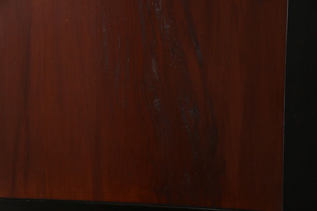 和製アンティーク　ヒノキ材　漆塗り　大振りで存在感のある帯戸(板戸、引き戸、建具)2枚セット(2)