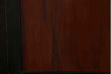 和製アンティーク　ヒノキ材　漆塗り　大振りで存在感のある帯戸(板戸、引き戸、建具)2枚セット(2)