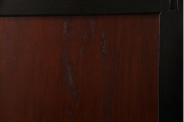 和製アンティーク　ヒノキ材　漆塗り　大振りで存在感のある帯戸(板戸、引き戸、建具)2枚セット(2)