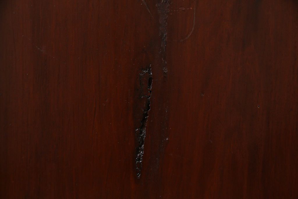 和製アンティーク　ヒノキ材　漆塗り　大振りで存在感のある帯戸(板戸、引き戸、建具)2枚セット(2)