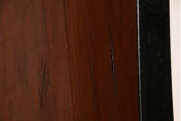 和製アンティーク　ヒノキ材　漆塗り　大振りで存在感のある帯戸(板戸、引き戸、建具)2枚セット(2)