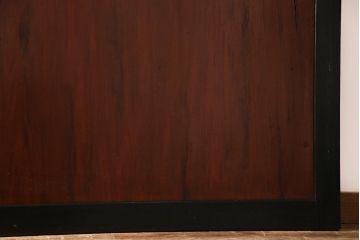 和製アンティーク　ヒノキ材　漆塗り　大振りで存在感のある帯戸(板戸、引き戸、建具)2枚セット(2)