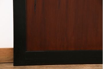 和製アンティーク　ヒノキ材　漆塗り　大振りで存在感のある帯戸(板戸、引き戸、建具)2枚セット(2)