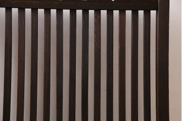 昭和中期　鶴と松　縦桟が印象的な杉材製の衝立(パーテーション、仕切り)
