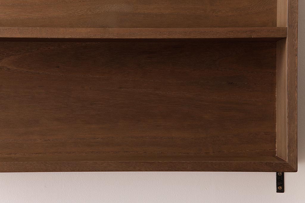 和製アンティーク　リメイク家具　桐材　柔らかな雰囲気を漂わせる壁掛け棚・2段(ウォールシェルフ、飾り棚、ディスプレイラック)(1)