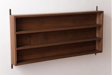 リメイク家具　桐材　柔らかな雰囲気を漂わせるウォールシェルフ・3段(壁掛け収納棚、飾り棚、ディスプレイラック)(3)