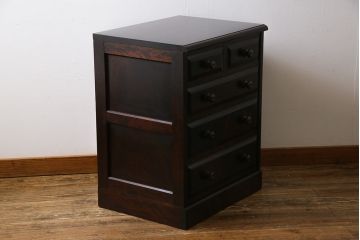 ビンテージ　北海道民芸家具　小振りなチェスト(引き出し、整理タンス)