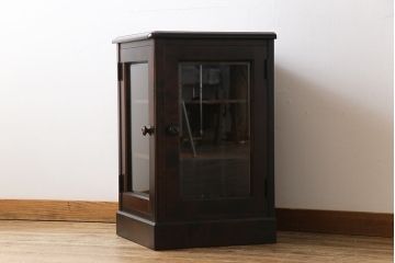 中古　絶版品!　北海道民芸家具　2枚扉のコーナーキャビネット(収納棚、戸棚)