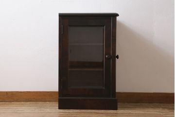 中古　絶版品!　北海道民芸家具　2枚扉のコーナーキャビネット(収納棚、戸棚)