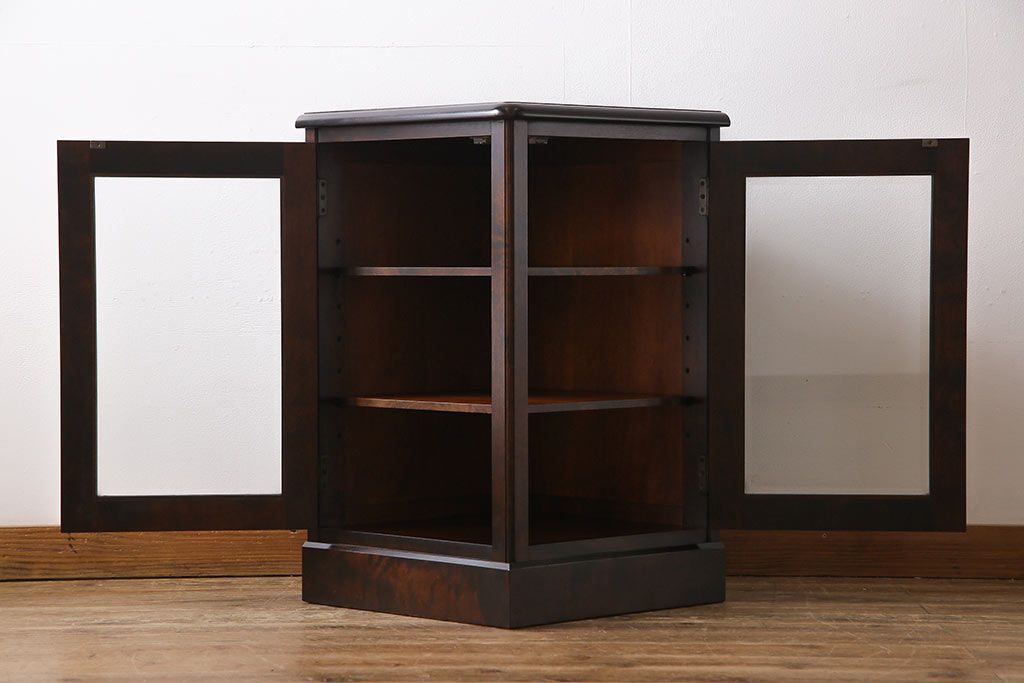 中古　絶版品!　北海道民芸家具　2枚扉のコーナーキャビネット(収納棚、戸棚)