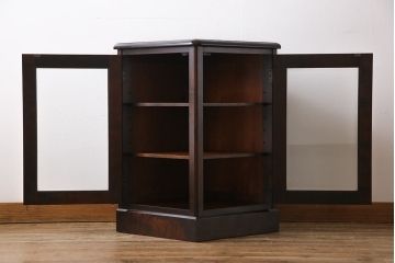 中古　絶版品!　北海道民芸家具　2枚扉のコーナーキャビネット(収納棚、戸棚)