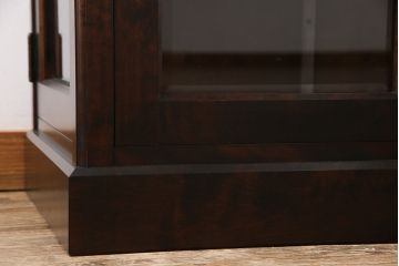 中古　絶版品!　北海道民芸家具　2枚扉のコーナーキャビネット(収納棚、戸棚)