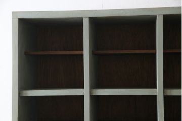 ペイント家具　リメイク　落ち着いた色合いの縦長マス目棚(下駄箱、オープンラック、収納棚、ロッカー)(R-032425)