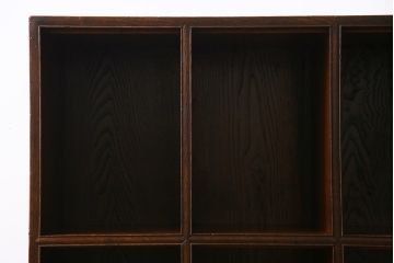 アンティーク家具　特注品　激レア!　ケヤキ・栗・楠材　美術品のような存在感の文人書箱(収納棚、書庫、和本入れ)