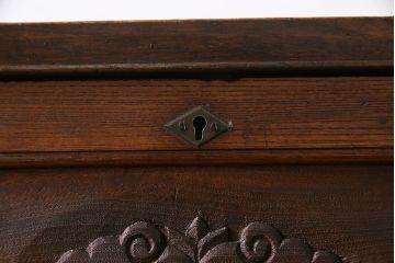 アンティーク家具　特注品　激レア!　ケヤキ・栗・楠材　美術品のような存在感の文人書箱(収納棚、書庫、和本入れ)