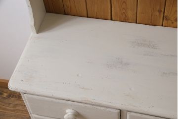 アンティーク家具　フランスアンティーク　カントリースタイルに馴染む当店ペイントのカップボード(飾り棚、キャビネット)