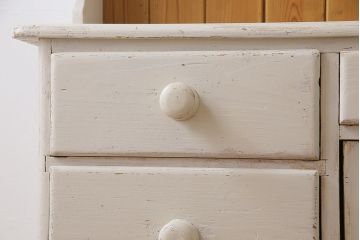 アンティーク家具　フランスアンティーク　カントリースタイルに馴染む当店ペイントのカップボード(飾り棚、キャビネット)