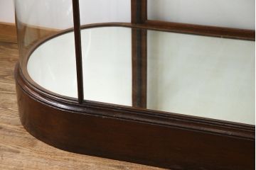 レトロ家具　イギリスアンティーク　最高級!　マホガニー材　レトロな大型ガラスケース(ショーケース、陳列棚、店舗什器)